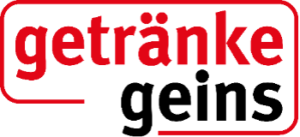 Logo von Getr&auml;nke Geins, mit rotem Schriftzug "getr&auml;nke" und schwarzem Schriftzug "geins".