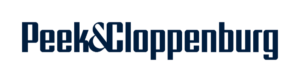 Das Logo von Peek & Cloppenburg in blauer Schrift auf neutralem Hintergrund.