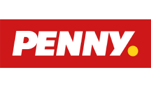 Logo von PENNY mit rotem Hintergrund und gelbem Punkt.